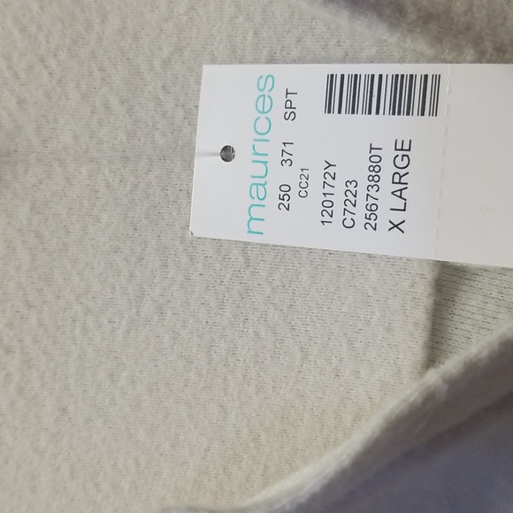 MAURICES Sz XL Cream and Coral button up long Sleeve shirt NWT CL# 61B - Picture 5 of 7